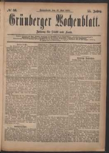 Grünberger Wochenblatt: Zeitung für Stadt und Land, No. 58. (17. Mai 1879)