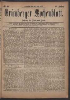 Grünberger Wochenblatt: Zeitung für Stadt und Land, No. 82. (15. Juli 1879)