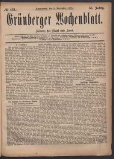 Grünberger Wochenblatt: Zeitung für Stadt und Land, No. 132. (8. November 1879)