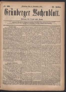 Grünberger Wochenblatt: Zeitung für Stadt und Land, No. 133. (11. November 1879)