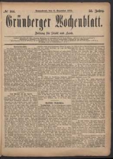 Grünberger Wochenblatt: Zeitung für Stadt und Land, No. 144. (6. Dezember 1879)