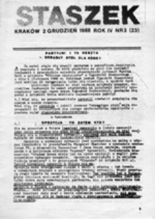 STASZEK: pismo uczni&oacute;w szk&oacute;ł ponadpodstawowych, nr 2 (14) (30 październik 1987)