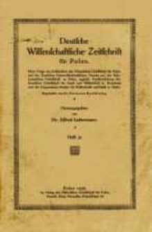 Deutsche Wissenschaftliche Zeitschrift f&uuml;r Polen: Neue Folge der Zeitschriften der Historischen Gesellschaft f&uuml;r Posen und des Deutschen Naturwissenschaftlichen Vereins f&uuml;r Gro&szlig;polen, zugleich Ver&ouml;ffentlichung der Deutschen Gesellschaft f&uuml;r Kunst und Wissenschaft in Bromberg und des Coppernicus-Vereins f&uuml;r Wissenschaft und Kunst in Thorn, Heft 31