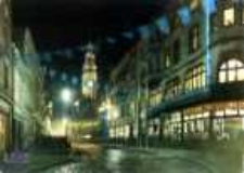 Zielona Góra; "Dni Winobrania" - fragment ulicy Stefana Żeromskiego, w głębi ratusz