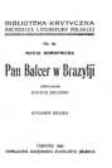 Marja Konopnicka: Pan Balcer w Brazylji