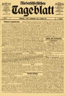 Niederschlesisches Tageblatt, no 9 (Sonnabend, den 11. Januar 1913)