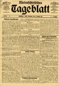 Niederschlesisches Tageblatt, no 11 (Dienstag, den 14. Januar 1913)