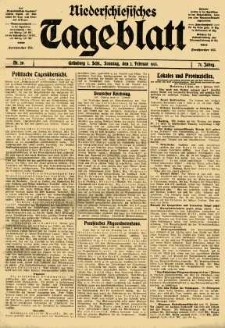 Niederschlesisches Tageblatt, no 28 (Sonntag, den 2. Februar 1913)