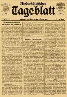 Niederschlesisches Tageblatt, no 42 (Mittwoch, den 19. Februar 1913)