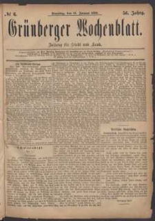 Grünberger Wochenblatt: Zeitung für Stadt und Land, No. 6. (13. Januar 1880)