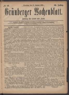 Grünberger Wochenblatt: Zeitung für Stadt und Land, No. 12. (27. Januar 1880)