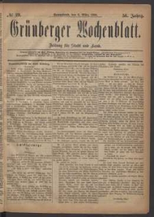 Grünberger Wochenblatt: Zeitung für Stadt und Land, No. 29. (6. März 1880)