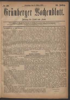 Grünberger Wochenblatt: Zeitung für Stadt und Land, No. 30. (9. März 1880)