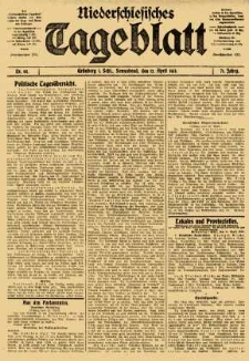 Niederschlesisches Tageblatt, no 85 (Sonnabend, den 12. April 1913)