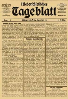 Niederschlesisches Tageblatt, no 96 (Freitag, den 25. April 1913)