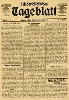 Niederschlesisches Tageblatt, no 100 (Mittwoch, den 30. April 1913)