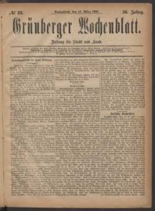 Grünberger Wochenblatt: Zeitung für Stadt und Land, No. 32. (13. März 1880)