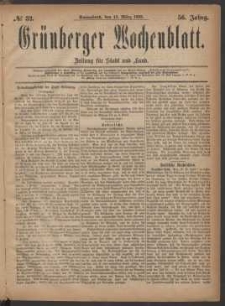 Grünberger Wochenblatt: Zeitung für Stadt und Land, No. 32. (13. März 1880)