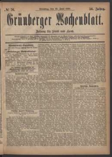 Grünberger Wochenblatt: Zeitung für Stadt und Land, No. 76. (29. Juni 1880)