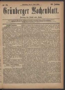 Grünberger Wochenblatt: Zeitung für Stadt und Land, No. 79. (6. Juli 1880)