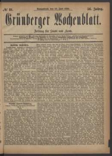 Grünberger Wochenblatt: Zeitung für Stadt und Land, No. 81. (10. Juli 1880)