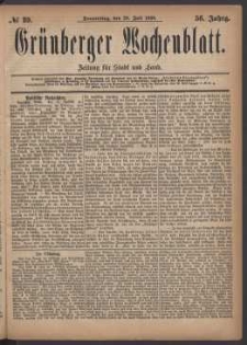 Grünberger Wochenblatt: Zeitung für Stadt und Land, No. 89. (29. Juli 1880)