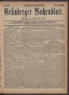 Grünberger Wochenblatt: Zeitung für Stadt und Land, No. 90. (31. Juli 1880)