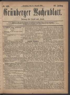 Grünberger Wochenblatt: Zeitung für Stadt und Land, No. 103. (31. August 1880)