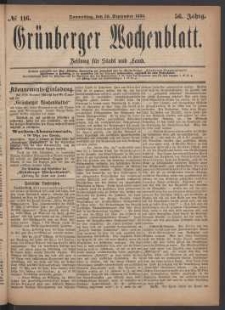 Grünberger Wochenblatt: Zeitung für Stadt und Land, No. 116. (30. September 1880)