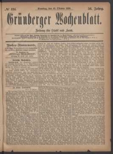 Grünberger Wochenblatt: Zeitung für Stadt und Land, No. 124. (19. Oktober 1880)