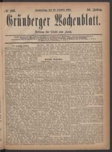 Grünberger Wochenblatt: Zeitung für Stadt und Land, No. 128. (28. Oktober 1880)