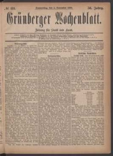 Gr&uuml;nberger Wochenblatt: Zeitung f&uuml;r Stadt und Land, No. 131. (4. November 1880)