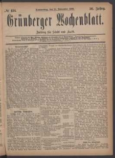 Grünberger Wochenblatt: Zeitung für Stadt und Land, No. 134. (11. November 1880)