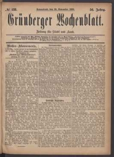 Grünberger Wochenblatt: Zeitung für Stadt und Land, No. 138. (20. November 1880)
