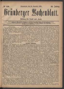 Grünberger Wochenblatt: Zeitung für Stadt und Land, No. 150. (18. Dezember 1880)