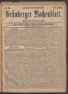 Grünberger Wochenblatt: Zeitung für Stadt und Land, No. 151. (21. Dezember 1880)