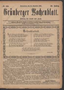 Grünberger Wochenblatt: Zeitung für Stadt und Land, No. 153. (25. Dezember 1880)