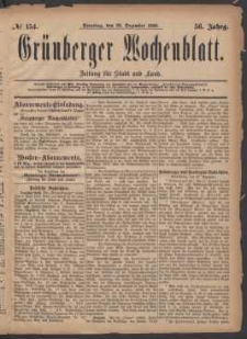 Grünberger Wochenblatt: Zeitung für Stadt und Land, No. 154. (28. Dezember 1880)