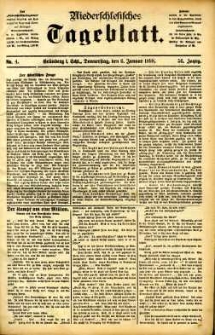 Niederschlesisches Tageblatt, no 4 (Grünberg i. Schl., Donnerstag, den 6. Januar 1898)
