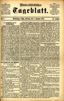 Niederschlesisches Tageblatt, no 5 (Gr&uuml;nberg i. Schl., Freitag, den 7. Januar 1898)