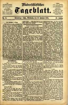Niederschlesisches Tageblatt, no 15 (Grünberg i. Schl., Mittwoch, den 19. Januar 1898)