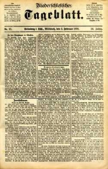 Niederschlesisches Tageblatt, no 27 (Gr&uuml;nberg i. Schl., Mittwoch, den 2. Februar 1898)