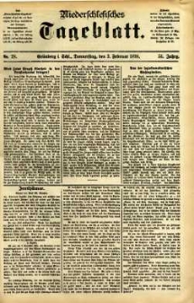 Niederschlesisches Tageblatt, no 28 (Gr&uuml;nberg i. Schl., Donnerstag, den 3. Februar 1898)