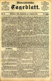 Niederschlesisches Tageblatt, no 30 (Gr&uuml;nberg i. Schl., Sonnabend, den 5. Februar 1898)