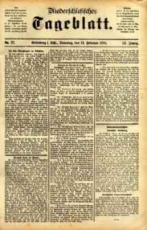 Niederschlesisches Tageblatt, no 37 (Grünberg i. Schl., Sonntag, den 13. Februar 1898)