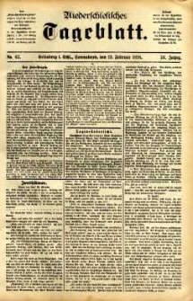 Niederschlesisches Tageblatt, no 42 (Gr&uuml;nberg i. Schl., Sonnabend, den 19. Februar 1898)