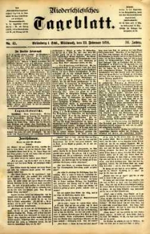 Niederschlesisches Tageblatt, no 45 (Grünberg i. Schl., Mittwoch, den 23. Februar 1898)