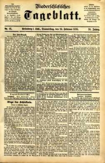 Niederschlesisches Tageblatt, no 46 (Gr&uuml;nberg i. Schl., Donnerstag, den 24. Februar 1898)