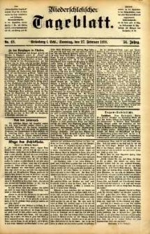 Niederschlesisches Tageblatt, no 49 (Gr&uuml;nberg i. Schl., Sonntag, den 27. Februar 1898)