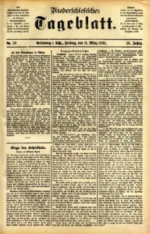 Niederschlesisches Tageblatt, no 59 (Gr&uuml;nberg i. Schl., Freitag, den 11. M&auml;rz 1898)